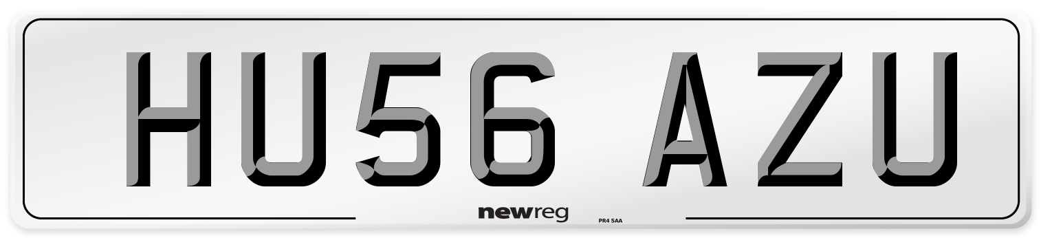HU56 AZU Number Plate from New Reg
